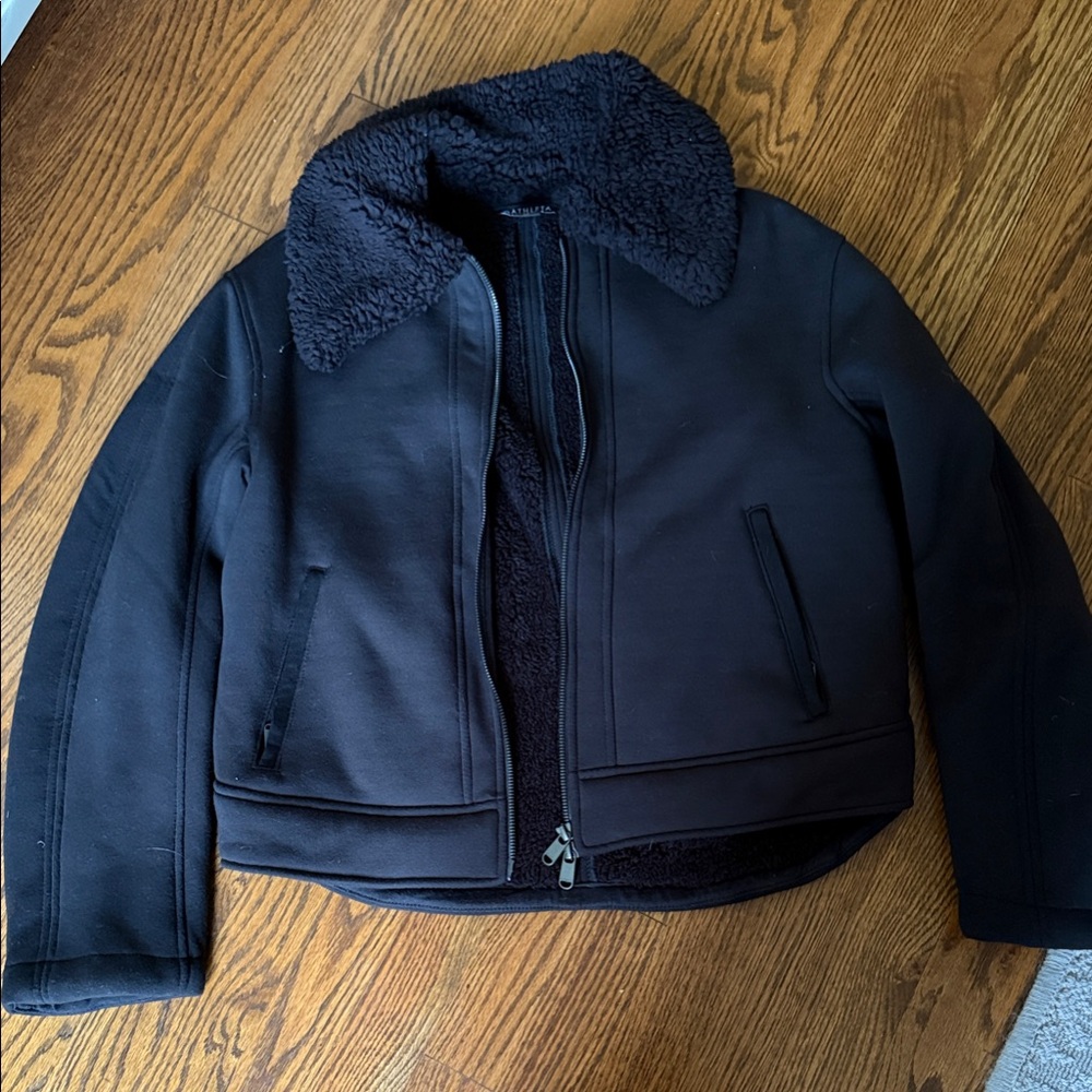 Athleta black cozy Fleece Jacket